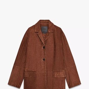 Zara Chocolate Suede Blazer